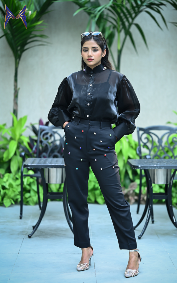 Noir Elegance Embellished Set