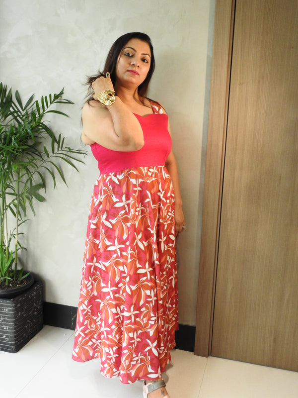 Women's floral print long dress