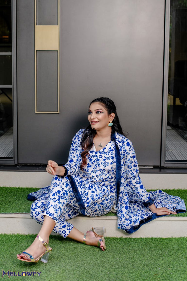 White 3 piece dress for women