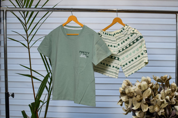 Nightwear with Plain T-Shirt and Shorts