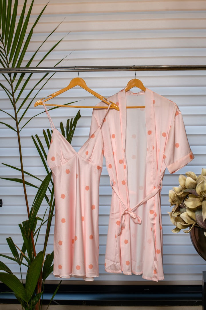 Peach Night Gown With jacket