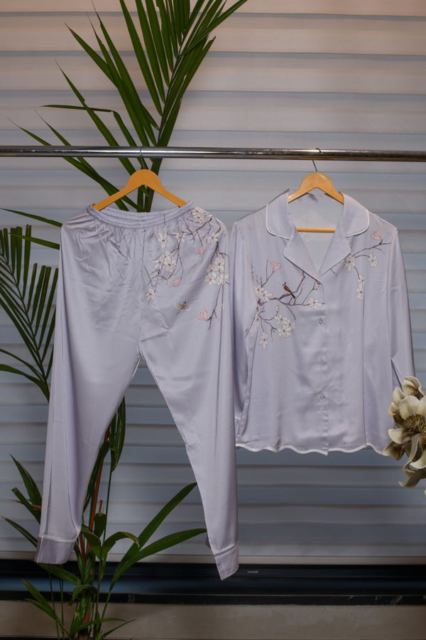 Collared Night dress Shirt and Full Pant