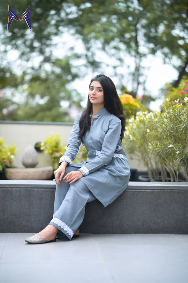 Skyline Solid Embroidered Kurta Set