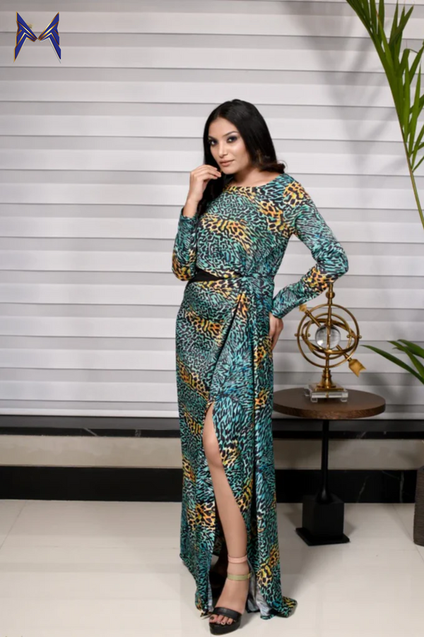 Print Thigh Slit Dress