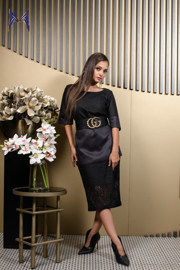 Black Lace Skirt Set